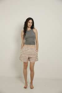 Boxer Shorts: Camilla Boxer Shorts, Pink/White Check