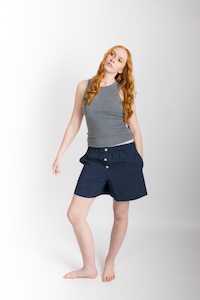 Boxer Shorts: Camilla Boxer Shorts, Navy Pinstripe