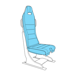 H130 Crew/Pax Seat Assy, 198/284 Series