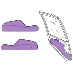 R44 Front door panel inserts