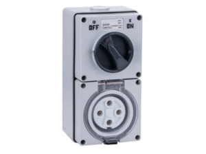 Switched Wall Outlet Socket 4 Pin 32A PDL Type IP66
