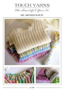 Touch: Touch Yarns Baby Singlet & Hat Set #032 Baby Knitting Pattern