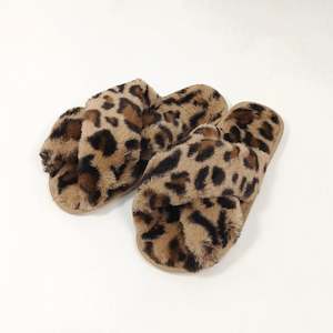 Slippers: Honeydew Crossover Plush Slippers - Leopard