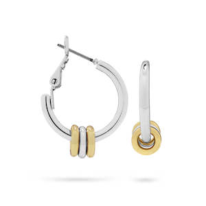 Ear Sense Hypoallergenic Earrings: Ear Sense Earrings F3-326 20mm Silver Click Hoops with 3 Rings