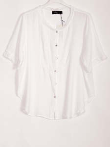 Anne Kate Tops: Anne + Kate Italian Sicily Pleated Linen Blend Top