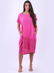 Anne Kate Dresses: Anne + Kate Italian Tanaro Linen Mesh Midi Dress