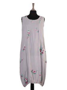 Anne Kate Dresses: Anne + Kate Elasticated Hem Floral Linen Blend Dress