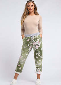 Anne + Kate Italian Rose Olive Pants 10-12