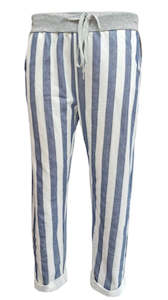 Size 10 14: Anne + Kate Italian Stripe Denim Blue Pants 10-12