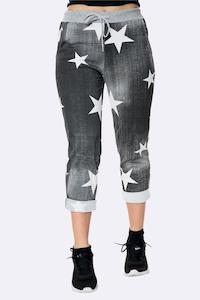 Anne + Kate Italian Star Black Denim Print Trouser 10-12