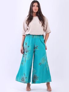 Size 10 16: Anne + Kate Italian Floral Linen Palazzo Pants