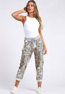 Anne + Kate Italian Leopard Print Pant Tan 16-20