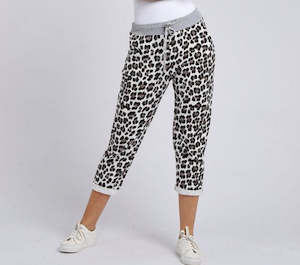 Anne + Kate Italian Leopard Print Pant White 16-20