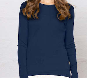 Bay Road Merinos: Bay Road Merinos Womens Crew Biscay Blue