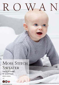 Rowan: Rowan Moss Stitch Sweater Knitting Pattern 8ply/DK 0-18 months