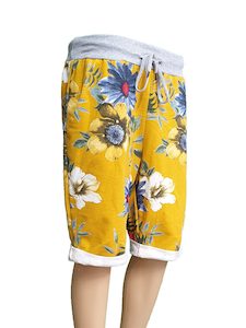 Anne Kate Shorts: Anne + Kate Italian Floral Mustard Shorts 10-14