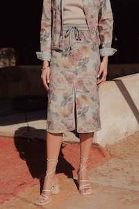 Onado Reversible Denim Skirt Charlotte Khaki