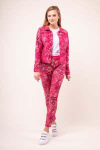 Zac Zoe Reversible Denim Jeans Skirts: Zac & Zoe Reversible Jeans Laila Elastic Waist Fuchsia