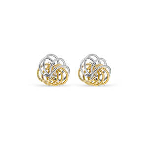 Ear Sense Hypoallergenic Earrings: Ear Sense Earring FT619-1 Tri Colour Love Knot Stud Earrings