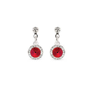 Ear Sense Hypoallergenic Earrings: Ear Sense Earring CH169-1 Crystal Stud with Siam/Crystal Drop Earrings