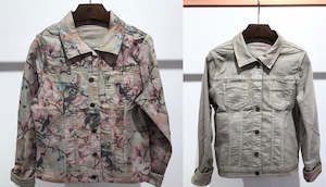 Reversible Denim Jacket: Onado Reversible Denim Jackets Jocelyn Beige