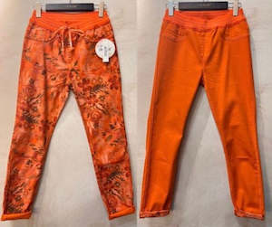 Reversible Denim Jeans: Zac & Zoe Reversible Jeans Laila Elastic Waist Orange