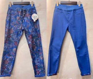 Zac & Zoe Reversible Jeans Laila Elastic Waist Blue Azure