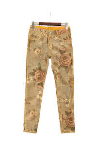 Onado Reversible Denim Jeans Houndstooth Mustard