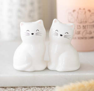 White Cat Salt & Pepper Shakers