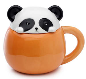 Adormals Panda Peeping Lidded Ceramic Mug