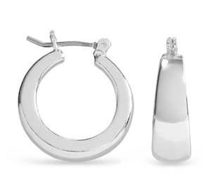 Ear Sense Hypoallergenic Earrings: Ear Sense Earrings F3-3186S 15mm Silver Tapered Click Hoops
