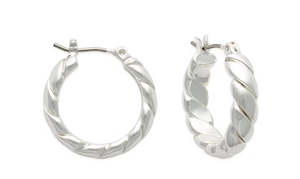 Ear Sense Silver Wrapped Click Hoop F482