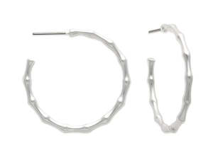 Ear Sense Hypoallergenic Earrings: Ear Sense Silver 32mm Bamboo Hoop F476