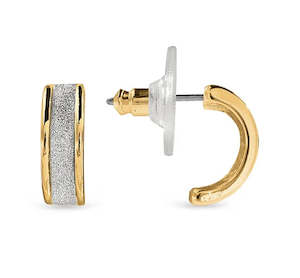 Ear Sense Hypoallergenic Earrings: Ear Sense Earring F385, Gold with Glitter Huggins Stud