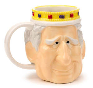 Novelty: King Charles III Ceramic Head Shaped Handle Mug