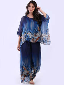 Anne + Kate Italian 2 Layered Floral Silk Top