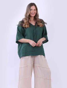 Anne + Kate Italian Rubicon Front Tie Linen Top