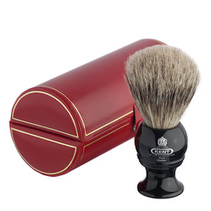 Kent Black Pure Grey Badger Shaving Brush (BLK2)