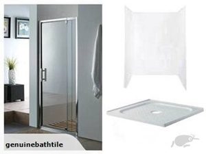 Products: Frameless shower with tray and liner 965 965 2000mm
