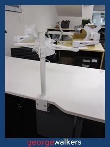 AB008 - White Dual Monitor Arm