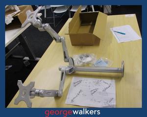 AB006 - Silver Dual Monitor Arm