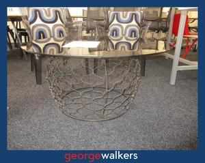 PR5841  Black Glass  Round Coffee Table