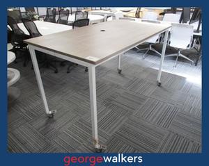 Tables: PR6416  Coffee Woodgrain  Bar Leaner Table on Castors