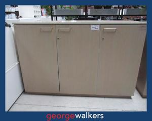 Cupboards 1: PR6489  Whitewashed Beech Melteca  Large 3 Door Storage Cupboard