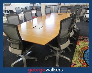 Boardroom: PR6509 Tawa Large 3.6M Boardroom Table & 10x Chairs