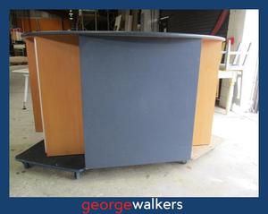 PR6465  Tawa/Blue  Melteca Half Round Reception Counter