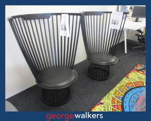 George Walkers Unique Rare Finds And One Offs: PR6510  Pair of Tom Dixon Black Fan Chairs