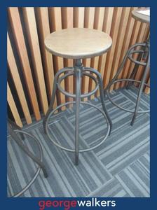 George Walkers Unique Rare Finds And One Offs: PR6511  Woodgrain Ashley Valebeck Industrial Stool