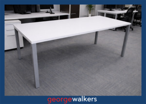 PR6594  White Melteca  Meeting Table