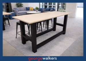 PR6562  Whitewashed Melteca  Bar Leaner Meeting Table